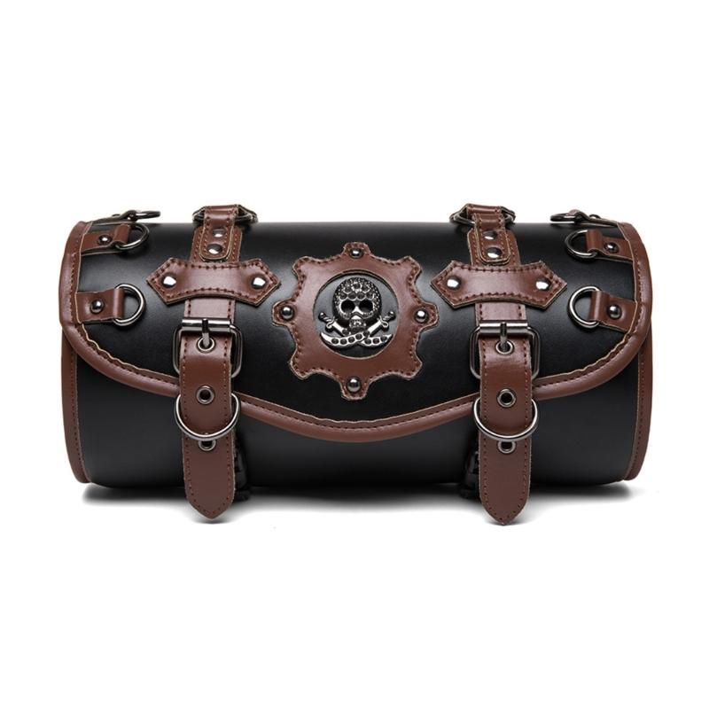 

Motorcycle Saddlebag Front Handlebar Bag PU Leather Sissybar Storage Pouches Suitable for Tools&Essential, Daily Commute