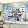 Winter Christmas Snowman Print Pattern Tapestry Home Decor Christmas Tapestry Living Room Wall Decor Backdrop Tapisserie De Noël