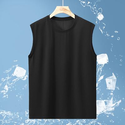 Plus Size 4XL-11XL Oversized Black Sleeveless T-shirt for Men Summer Tops Casual Tee Summer Clothes