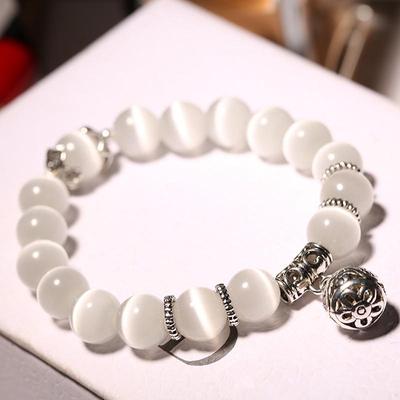 Natural Crystal Cat's Eye Stone Bead Bracelet Women's Opal Beads Bracelets Crystal Fashion Bracelet