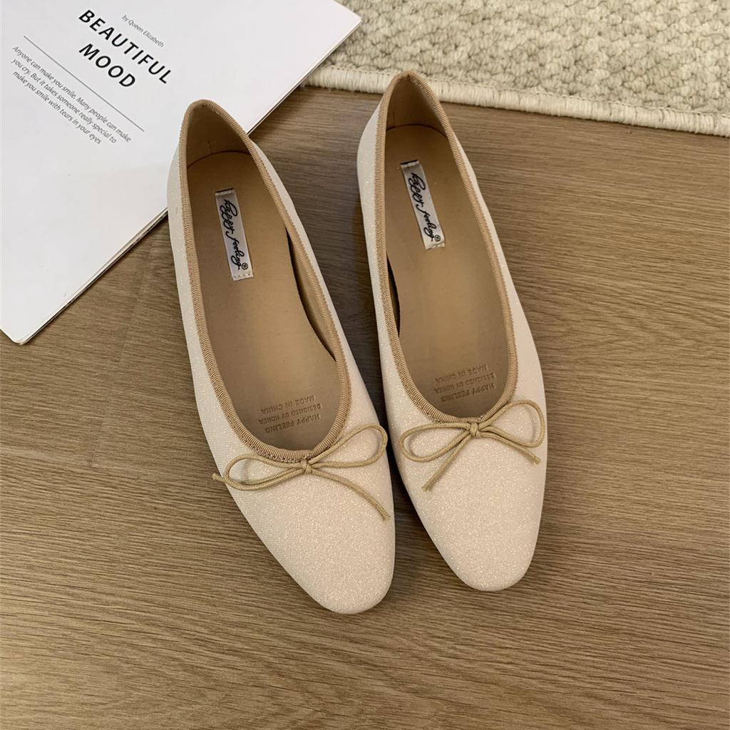 Fashion Bailamos Brand Women Flat Shoes Round Toe Moccasins Thick Heel Flats Ballerina Shallow Shoes Casual Outdoor Slip On Ballet Flats