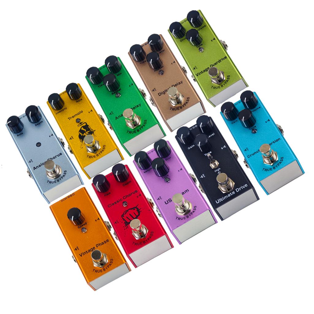 Electric Guitar Pedal Overdrive/ Distortion/Chorus/Delay/Tremolo Delay True Bypass, Durable Design for Versatile Tones