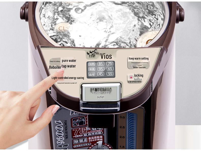 Vios Electric Kettle: 304 Stainless Steel, 4L/5L/6L, Auto-Insulating