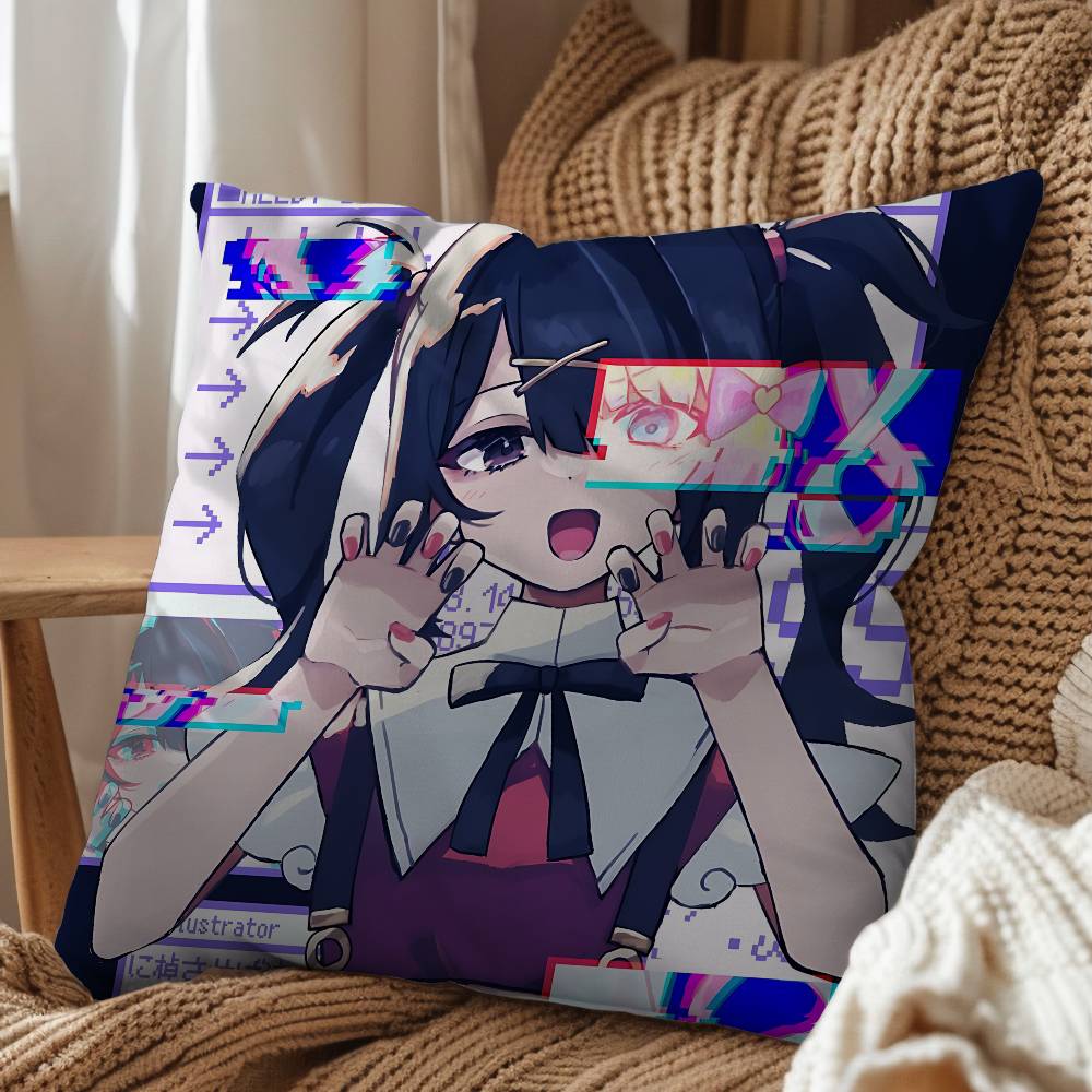 Cartoon Amechan KAngel NSO Pillow Case Sofa Living Room Bedroom Headboard Backrest Cushion Square Cushion Nap Time