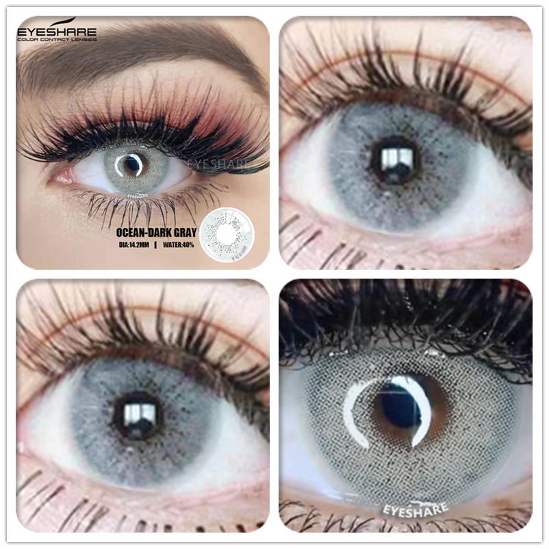 

EYESHARE 1 пара цветных линз, контактные линзы цвета океана, красивые контактные линзы для макияжа учеников, ежегодное использование, косметические косметические линзы для глаз