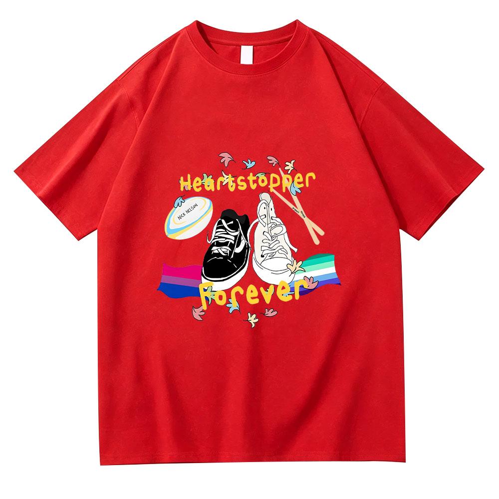 Heartstopper Forever Film 2026 Tshirt Heartstopper Forever Canvas Vintage Cartoon Print T-shirt Fashion Unisex Cotton Streetwear