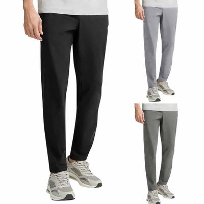 Men's Zipper Pocket Trousers Casual Sports Running Straight Leg Trousers