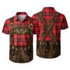Men's Short Sleeve Button Down Shirt with Vintage Festival Print Relaxed Fit Casual Party Top for Everyday Wear