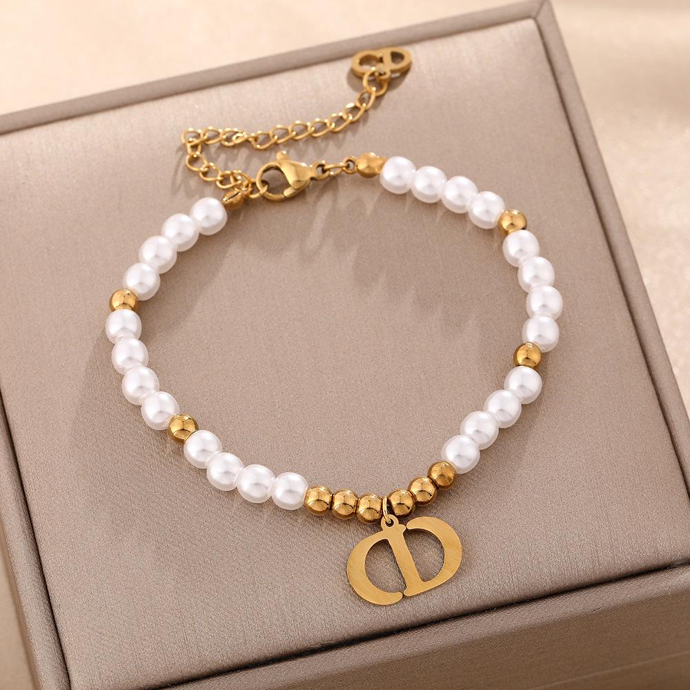 Luxe Titanium Staal Vierbladig Klaver Armband in Koreaanse Stijl met Ingelegde Diamanten voor Vrouwen - Kleurvast