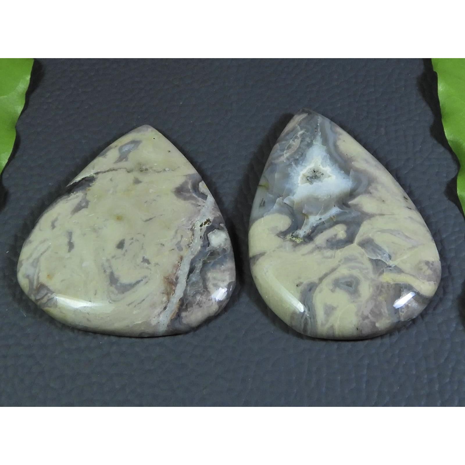 

158Cts. Natural Coffee Bean Jasper Pear Cabochon Loose Gemstone 2 Pcs Lot A-328