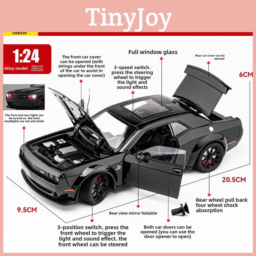 Simulation Alloy Challenger Srt Hellcat Sports Car Model Toy Display For