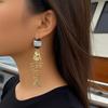 Personality Trend Retro Unique Design Sense Alloy Dripping Fish Bone Thorn Earrings Marine Leisure Vacation Style