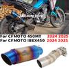 Slip On For CFMOTO 450MT 450 MT IBEX 450 2024 2025 Motorcycle Exhaust Escape Moto Systems Middle Link Pipe Carbon Fibe Muffler