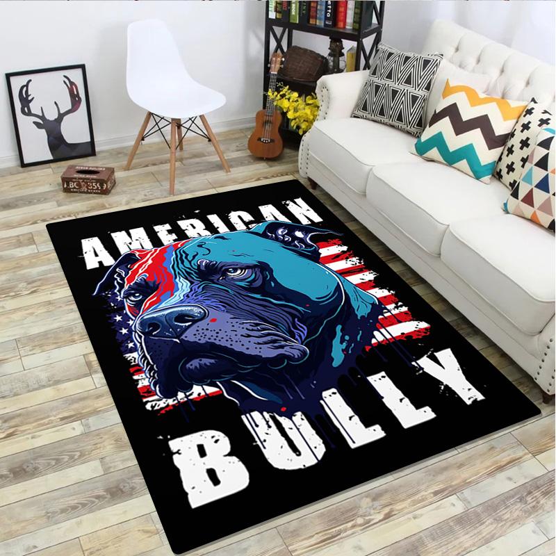 1Pc Pit Bull Print Rug - Computer Chair Area Rug Home Decoration Carpet For Living Room Bedroom Flooring Mat