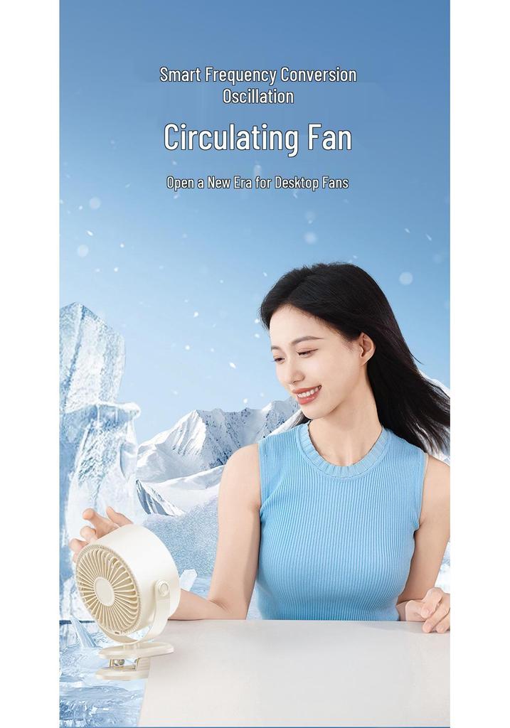 New High-Speed Clip-On Fan: 100 Gears, Digital Display, Wall-Mountable, Rechargeable for Home or Office Use