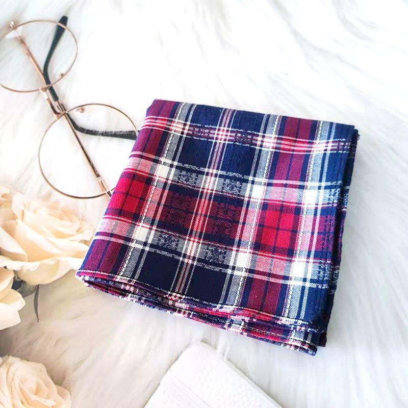 

Хлопковый мягкий женский носовой платок, клетчатый носовой платок для пожилого мужчины, впитывающий пот хлопок для пожилого мужчины, детский маленький платочек Wine red 45cm