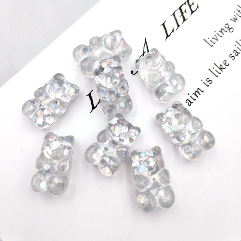 20pcs New Cute Resin shiny bear Flatback Cabochon Charm DIY Phone/Craft Decoration Accessories