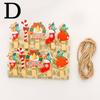 10Pcs/set Christmas Santa Claus Wood Clips Mini Wooden Clothes Photo Paper Pin Clothespin Craft Clip