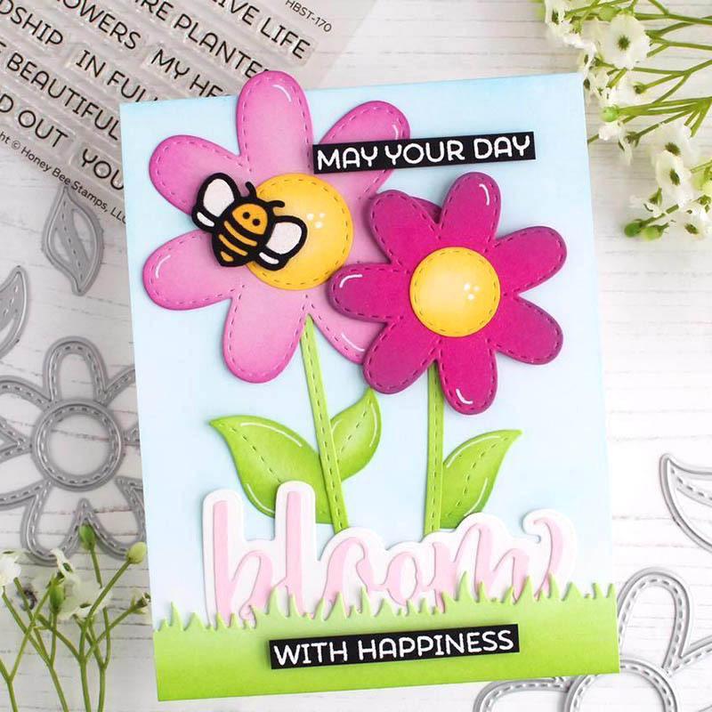 Seven Little Bees Metal Cutting Dies for Scrapbooking Embossing Stencils Card Making Craft Decor