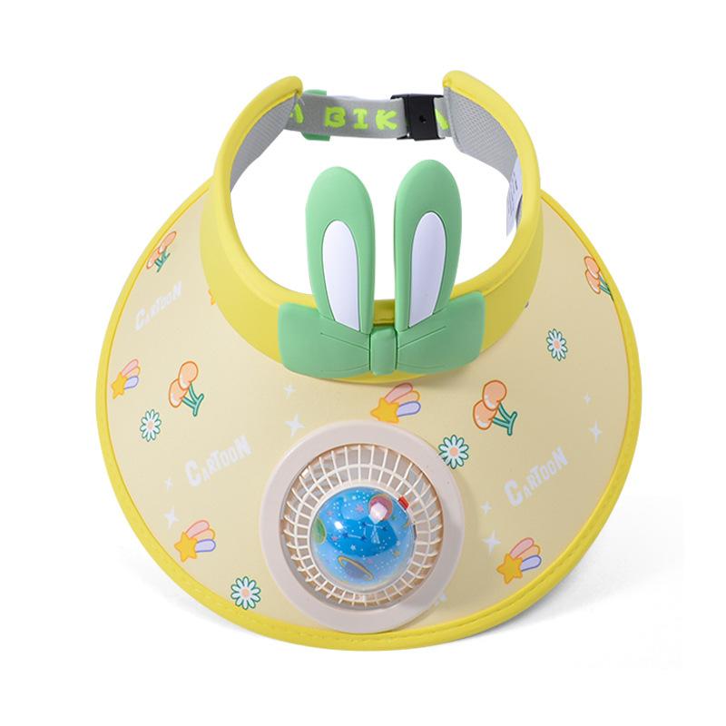 1109 chapéu infantil desenho animado fofo viseira de proteção solar meninos e meninas verão ao ar livre aba grande com ventilador chapéu de copa vazia