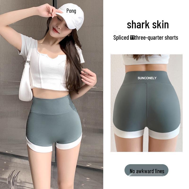 

Women s High-Waisted Tummy Control Yoga Pants - Three-Quarter Length, Thin, Elastic, Loose Fit for Cycling & Sports L (suggested for 100-120 jin) темно-зеленого
