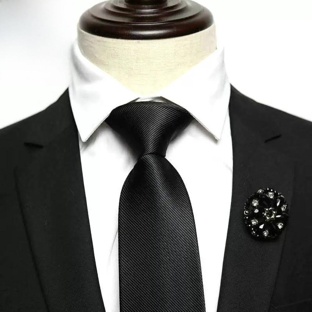 Jednolity Kolor Męski Krawat Kwiatowa Retro Zawiść Klasyczny Czarny Krawat Koszula
