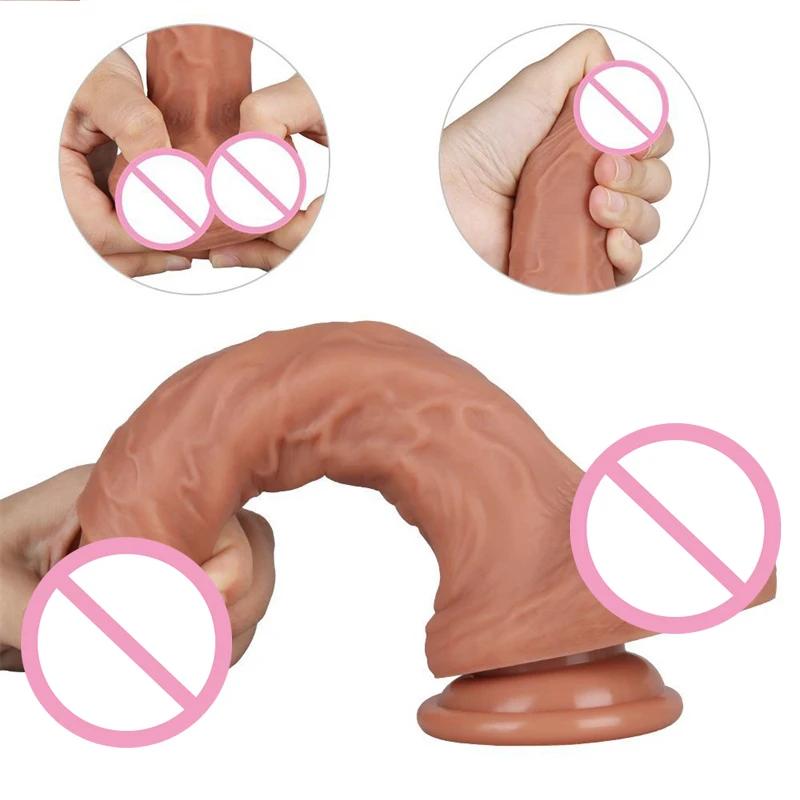 Sex Chop Black Dildo Artificial Penis Male Masturbator Rubber Anus Womens Sex Toy Rubber Asses Strap On Dilldo ?Vibrator Toys