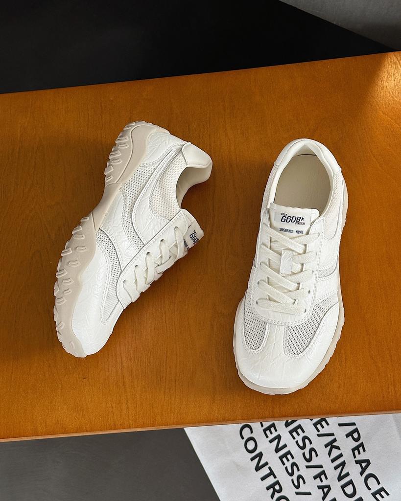 Leather mesh breathable German training shoes women's 2025 summer new versatile soft-soled Forrest Gump shoes sports and leisure board