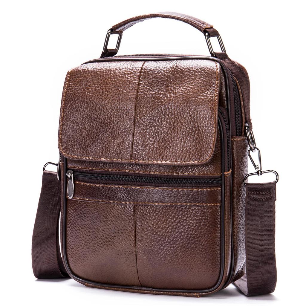 Malunte Men's Casual Genuine Leather Crossbody and Shoulder Bag