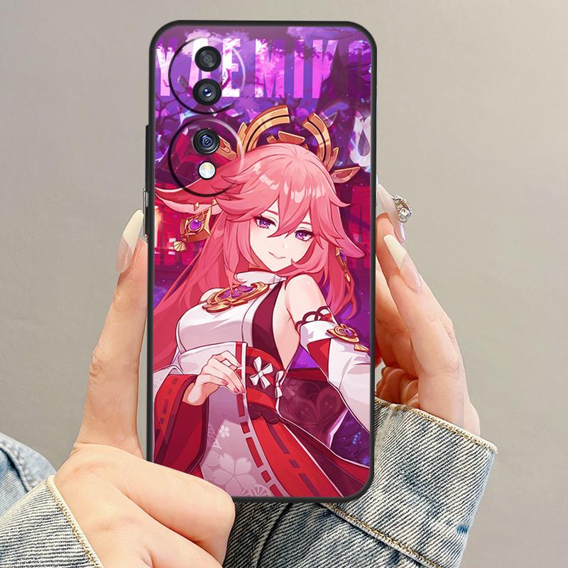 Genshin Impact Yae Miko Case For Honor Magic 8 7 6 5 Pro 200 400 Lite 50 70 90 X9d X9c X9b X9a X8b X8c Win RT Cover
