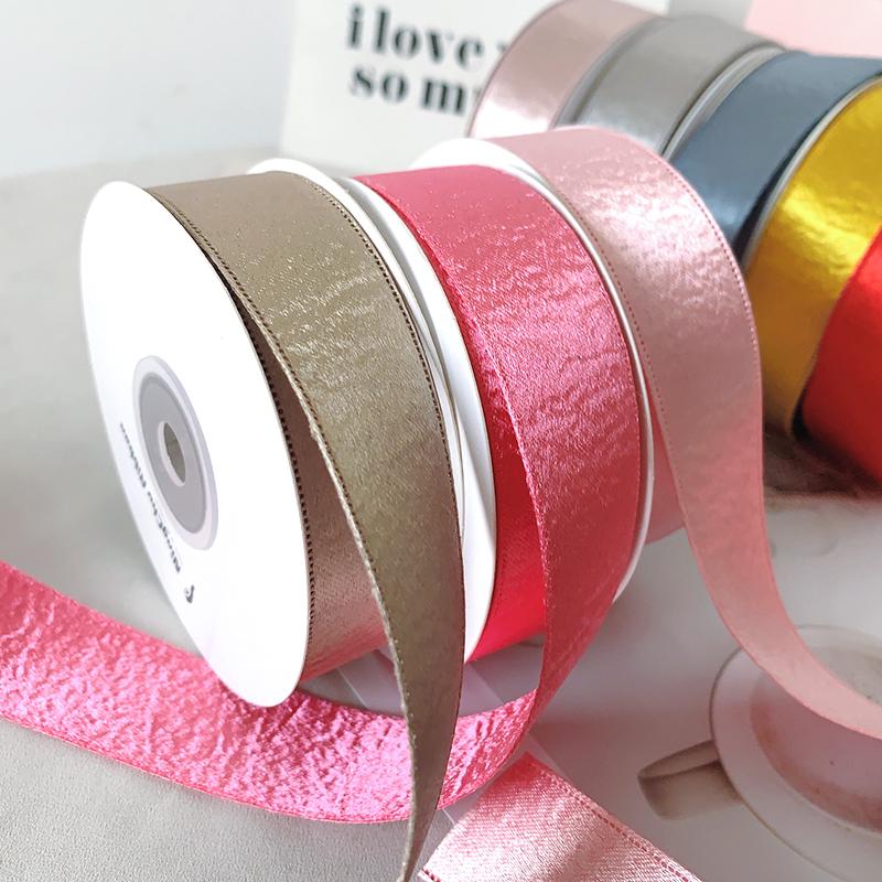2.5cm Thick Bright Double-Sided Satin Ribbon for Gift Wrapping, Bouquet, Decoration, Baking, DIY, and Floristry.
