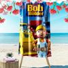 Ręcznik plażowy z nadrukiem Bob Budowniczy Anime, Duży Miękki Szybkoschnący Ręcznik na Plażę, Kemping, Pływanie