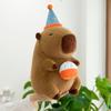 Capybara Birthday Plush Toy Figure with Hat - Girls' Gift & Pillow