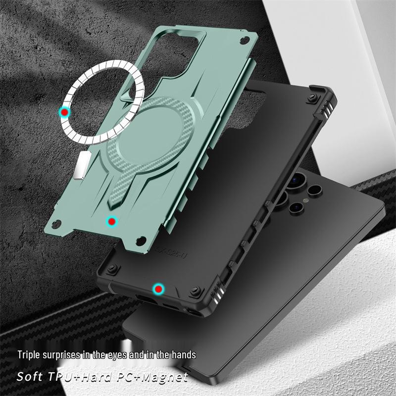 Magnetic Drop-Proof Case for Samsung S25edge/S24/S24Ultra/S23, Cross-Border A36/56 Compatible.