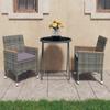 Day and Night - Day and Night Garden Bistro Set 3 Pieces Synthetic Rattan Tempered Glass Gray