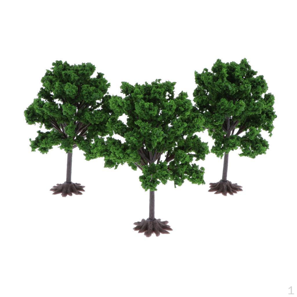 3x Model Tree Train Scenery Artificial Flower Trees for crafts, Building Model, Landscape