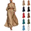 Women's Casual Off-Shoulder Two-Piece Outfit with Elastic Waist Loose Maxi Skirt