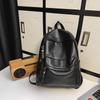 Schoolbag Schoolbag Female College Student High School Junior High School Student Simple Versatile Retro PU Leather Backpack 1011 New Niche Backpack