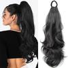 18 Inch Curly Ponytail Extension with Elastic Tie Resistant Synthetic Wavy Hairpiece Ponytail Hair Extensions Wave Fake Ponytail Hairpieces
