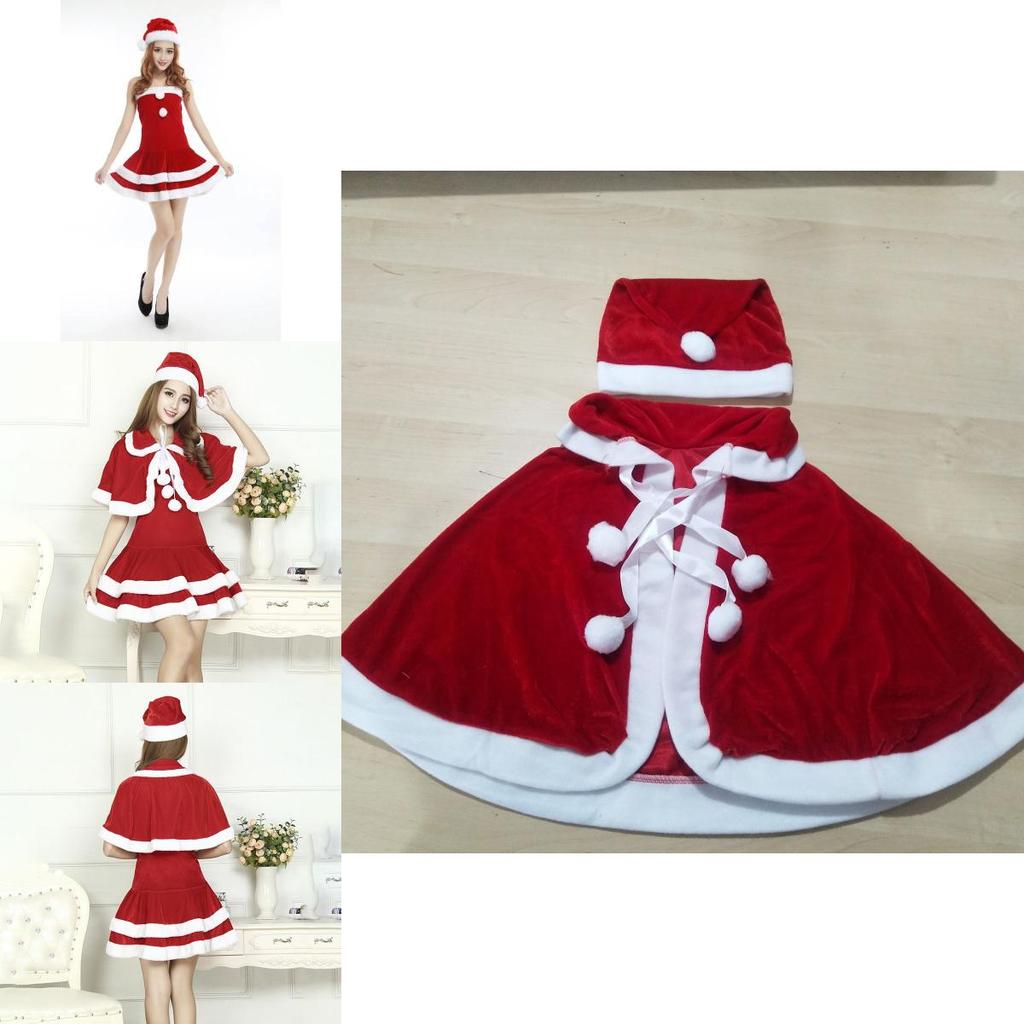 Deluxe Christmas Santa Claus Adult Female Performance Skirt Set