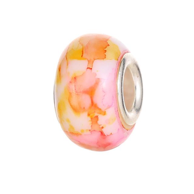 

Новый сплав бисера стеклянная бусина освещение Радуга чернила роспись браслет DIY женские ювелирные изделия