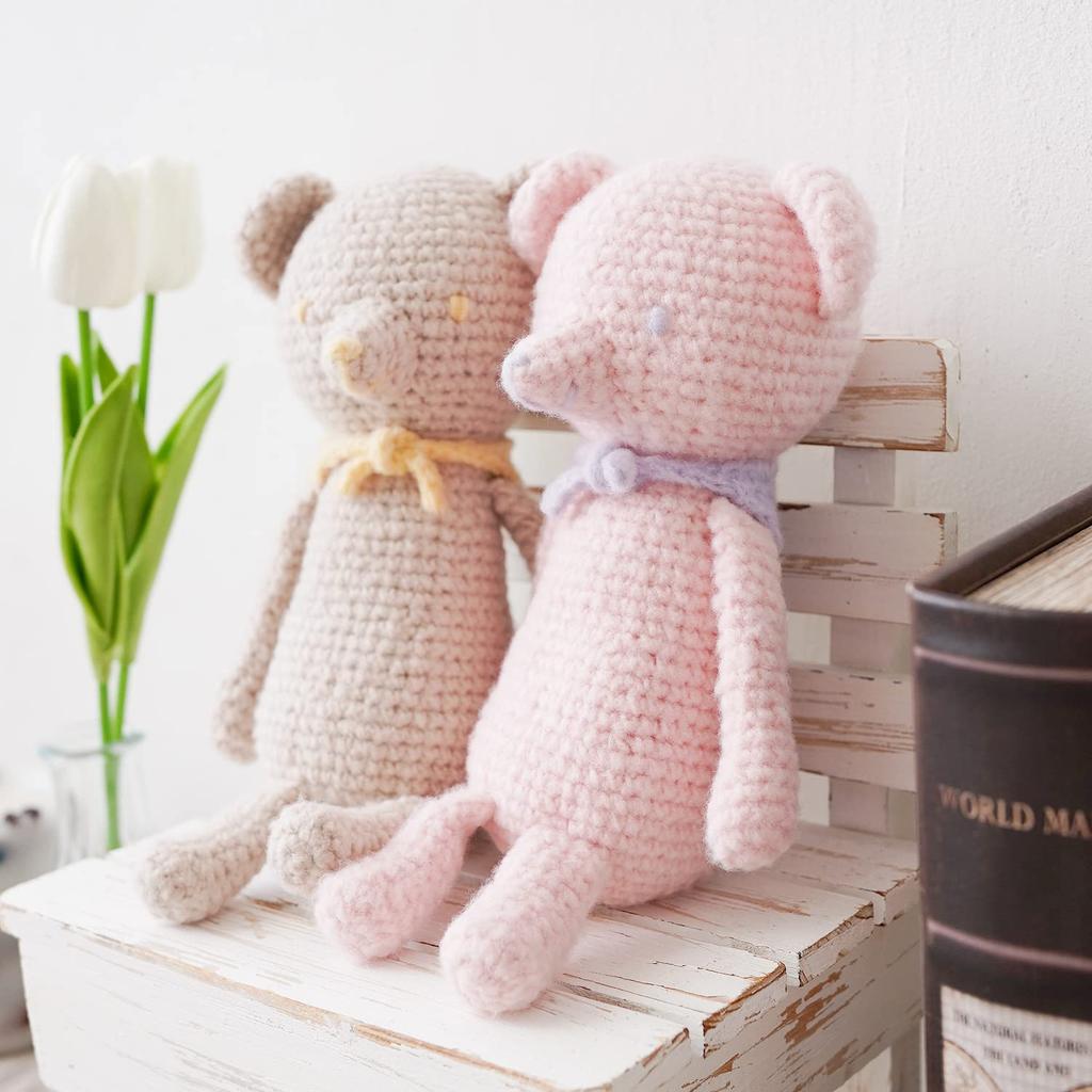 Raw Wool Knitworm Yarn Chatty Fluffy Medium 30g Nuts 10-Ball Set, Yarn, Weight, (approx. 84m), 100% Polyester, 1.