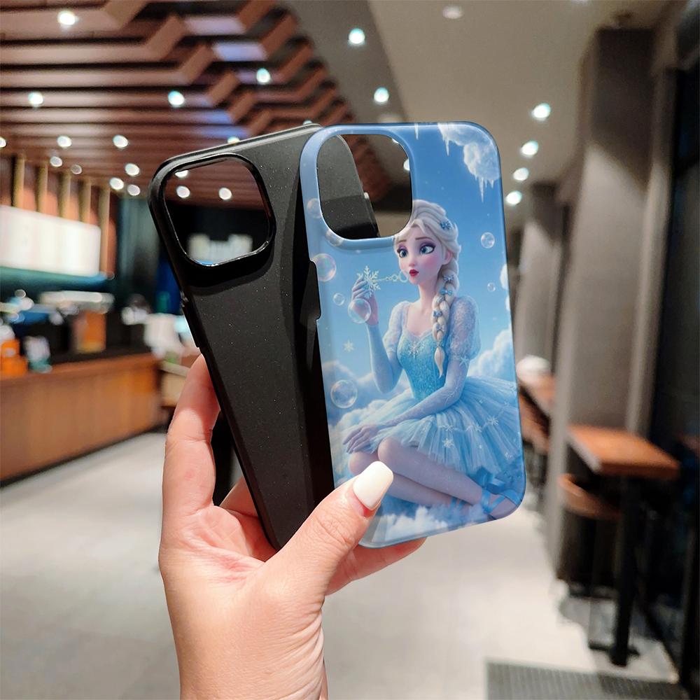 Frozen Elsa Double Layer Phone Case, Compatible with iPhone X/SE/7/8/11/12/13/14/15/16/17 Pro Max Plus