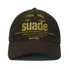 SUADE MIXED LOGO BALL CAP [BROWN]