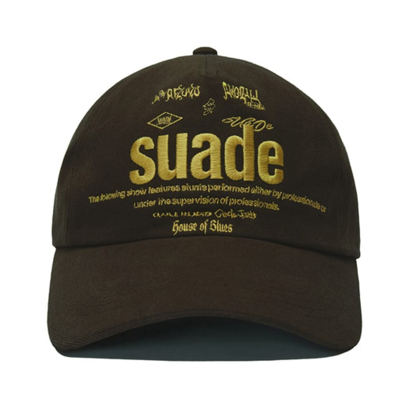 

SUADE MIXED LOGO BALL CAP [BROWN] FREE