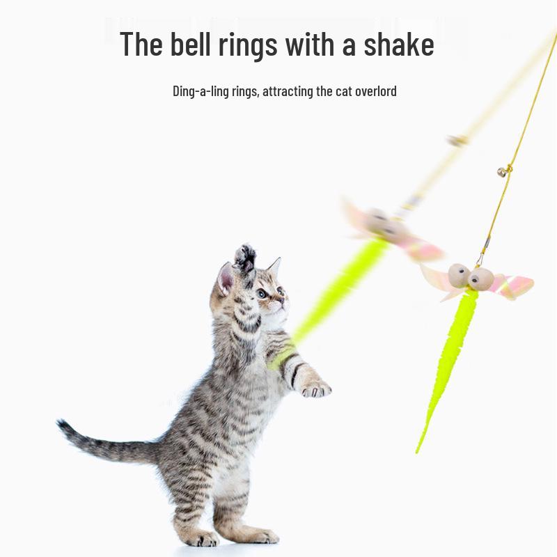 Cat Teaser Wand with Hanging Plush Rope for Kittens