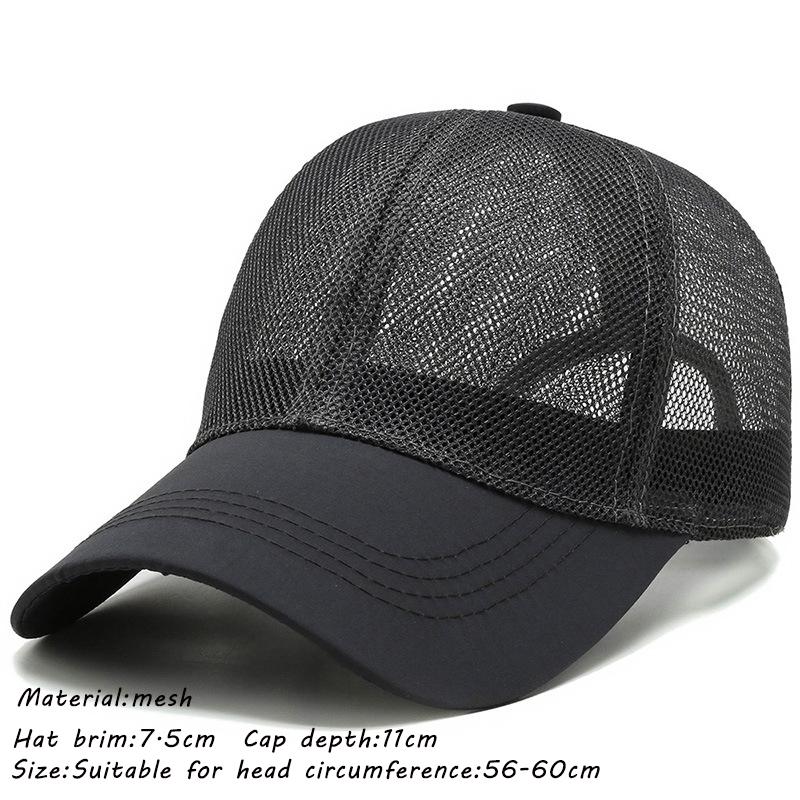 Șapcă de baseball de vară cu plasă completă, unisex, camioneta, capace de camioneta, bărbați, pălărie de pescuit, uscată rapid, golf, alergare, pălărie reglabilă, snapback