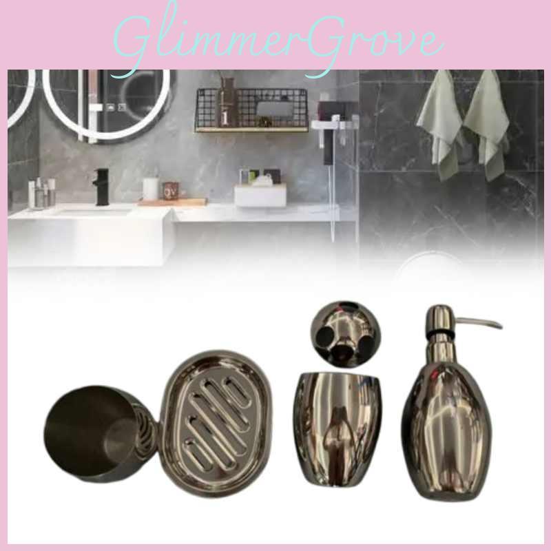 Bathroom Steel Stainless Set Storage Lotion Bottle Washbasin Cup Tool Durable