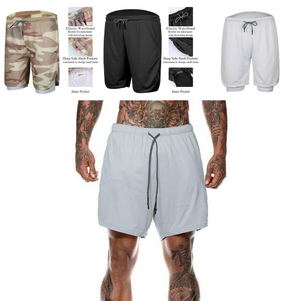 Men's Gym Fitness Bodybuilding Jogging Sport Shorts Casual Pants With Secure Pockets For Enhanced Convenience