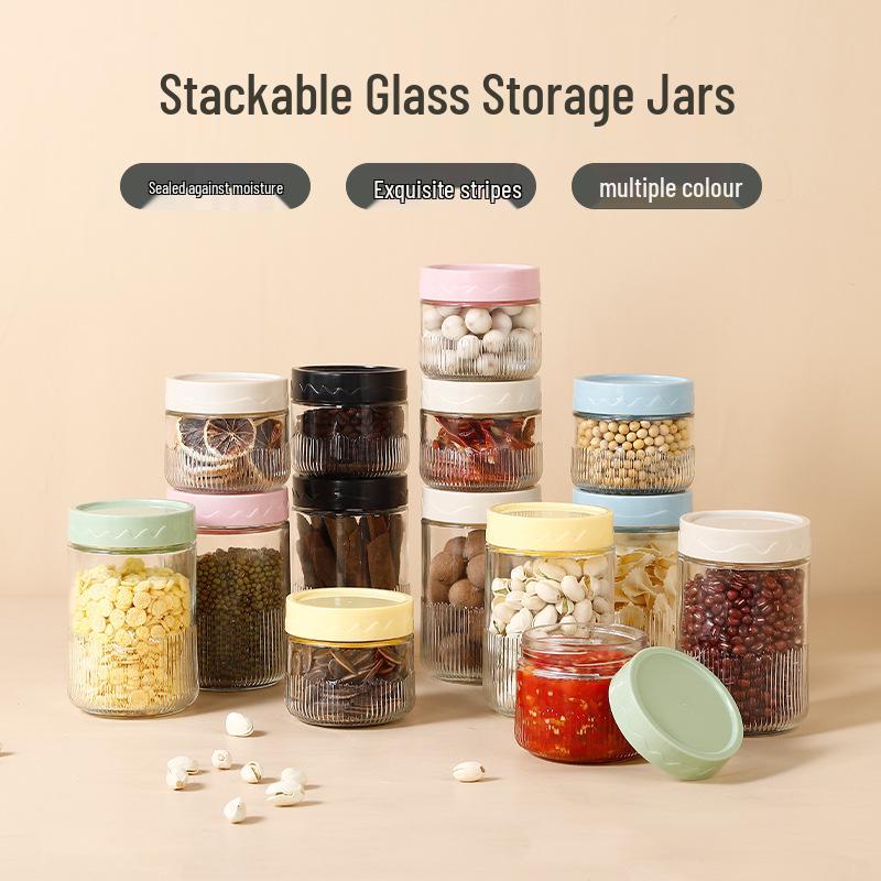 Sealed Glass Cereal Storage Jar for Kitchen